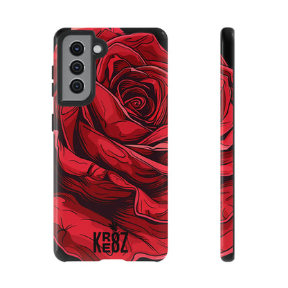 Phone Cases - Red Rose Tough Cases for durable smartphone protection