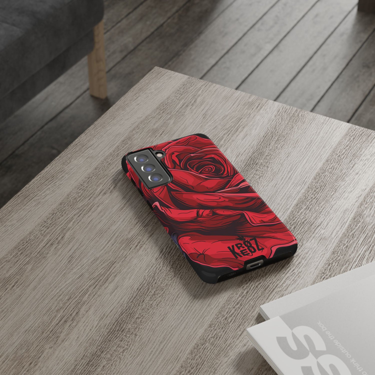 Phone Cases - Red Rose Tough Cases for durable smartphone protection