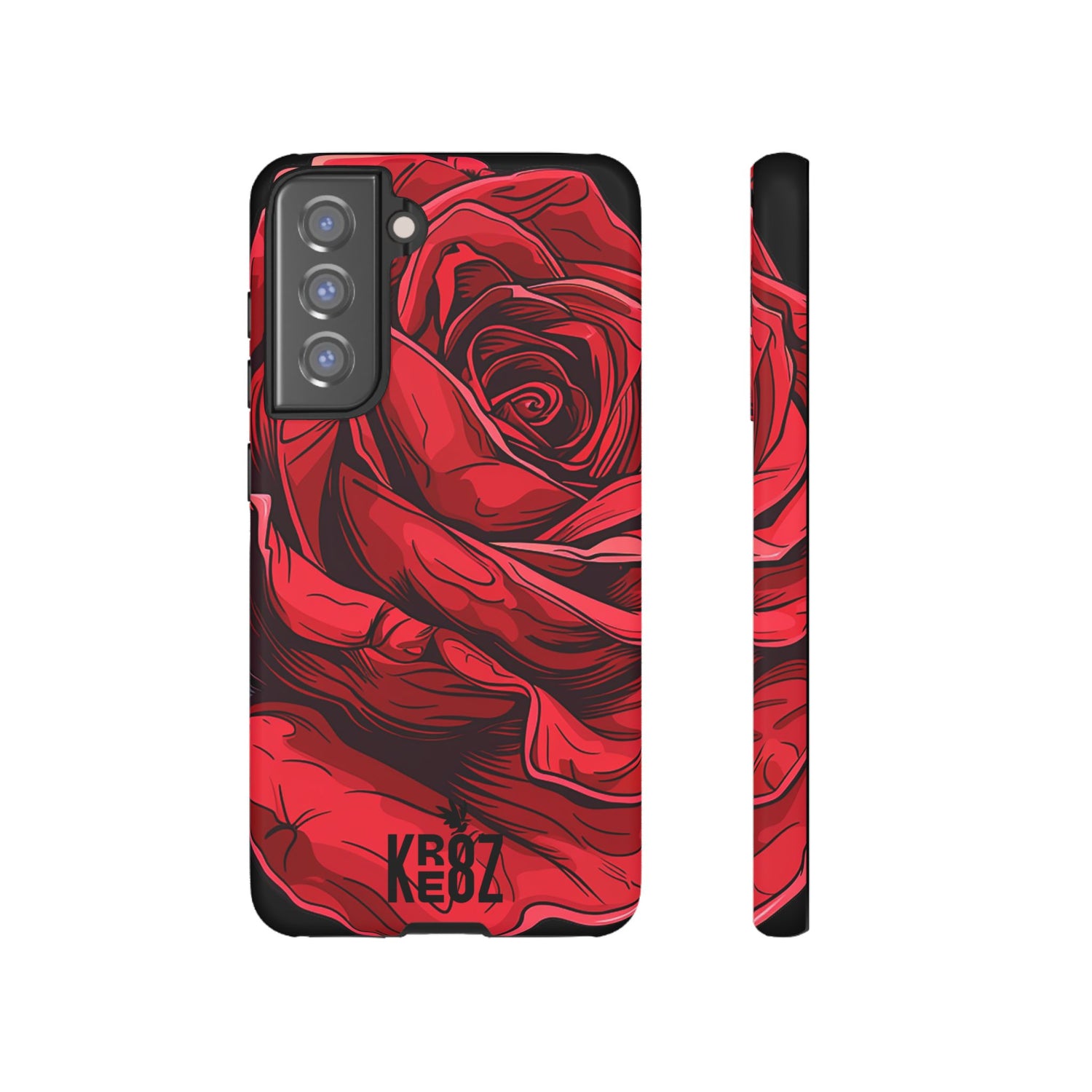 Phone Cases - Red Rose Tough Cases for durable smartphone protection