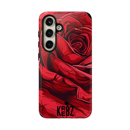 Phone Cases - Red Rose Tough Cases for durable smartphone protection