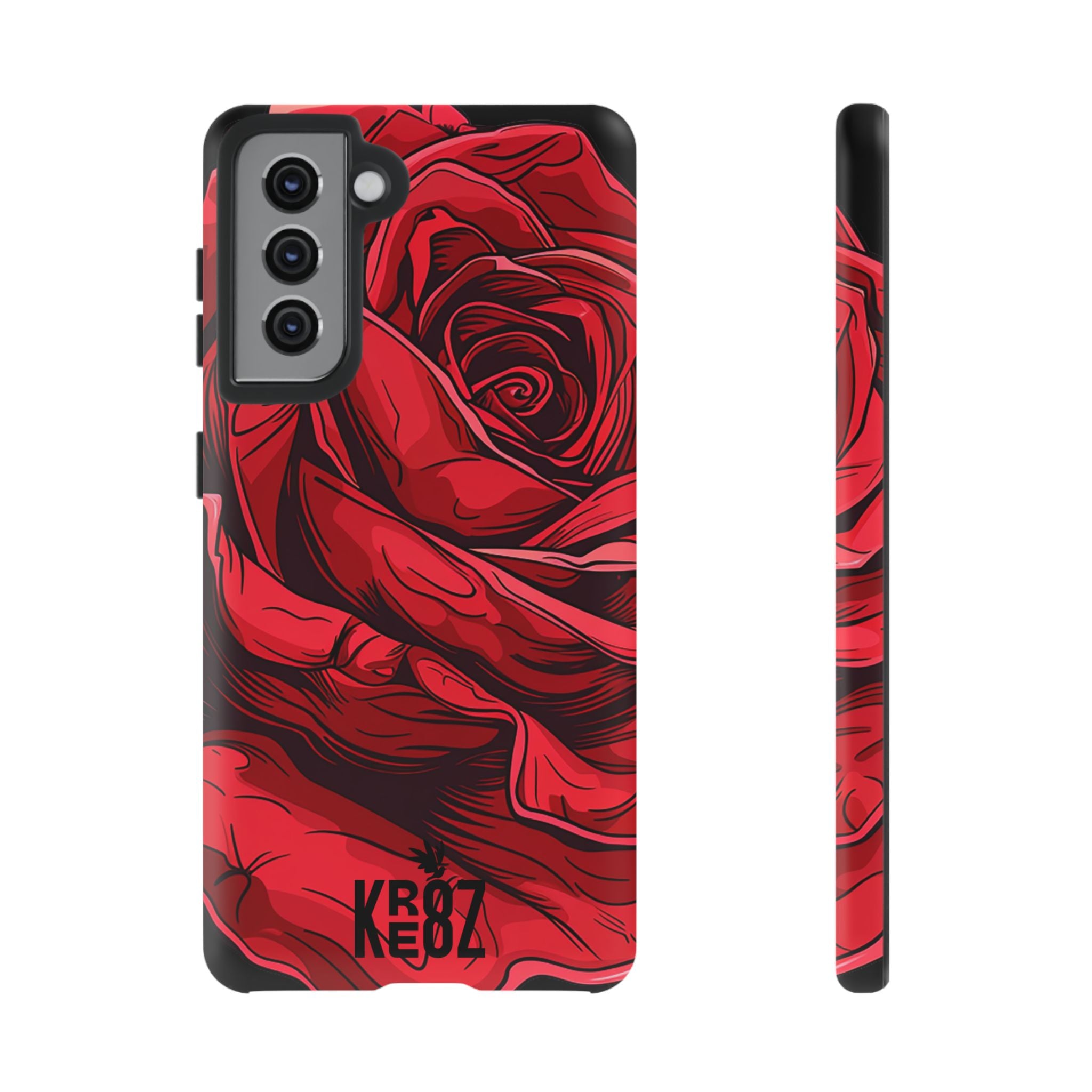 Phone Cases - Red Rose Tough Cases for durable smartphone protection