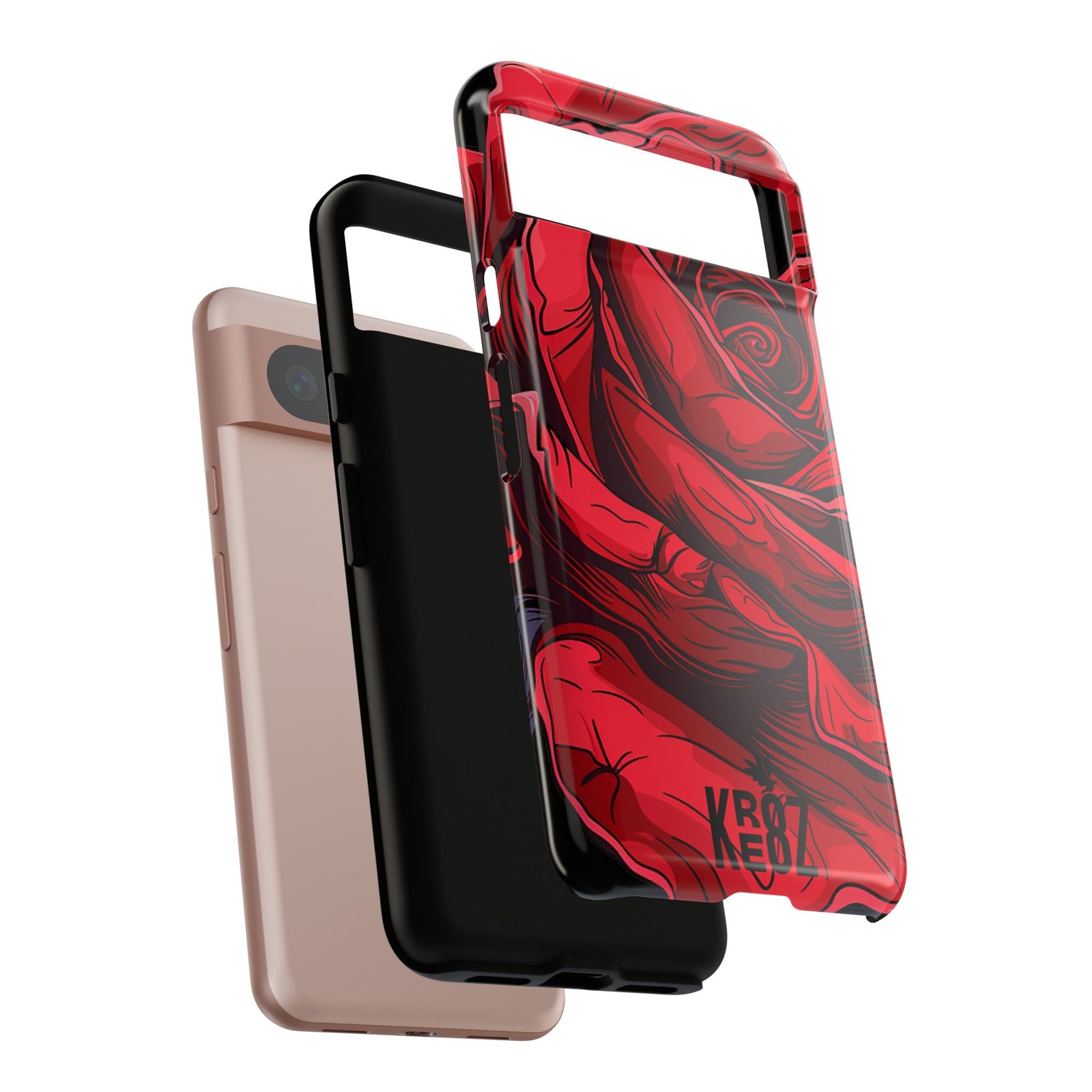 Phone Cases - Red Rose Tough Cases for durable smartphone protection