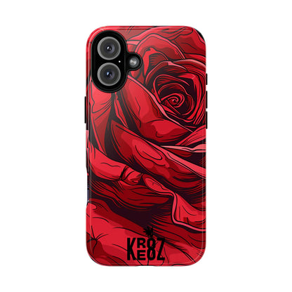 Phone Cases - Red Rose Tough Cases for durable smartphone protection