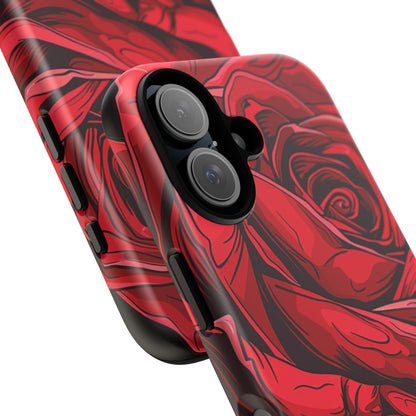 Phone Cases - Red Rose Tough Cases for durable smartphone protection