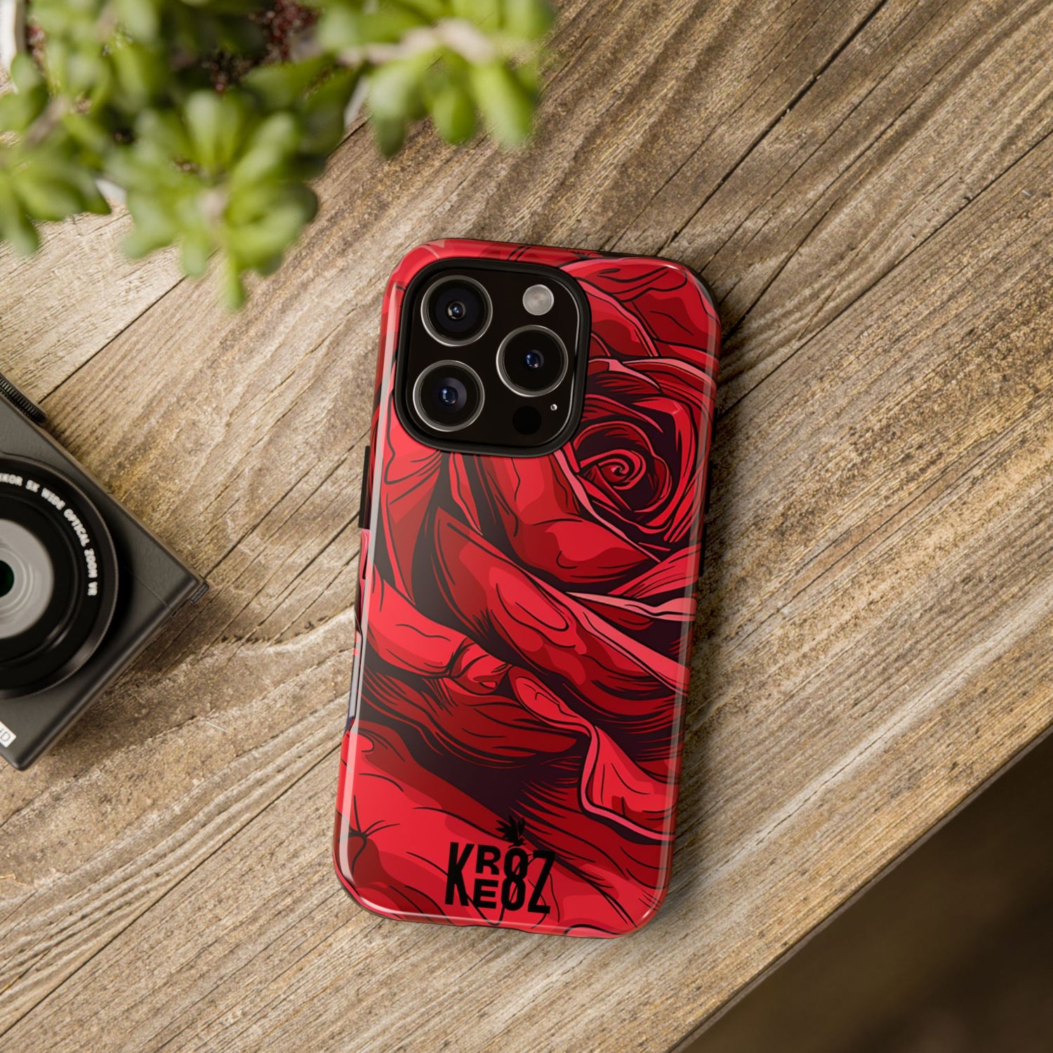 Phone Cases - Red Rose Tough Cases for durable smartphone protection