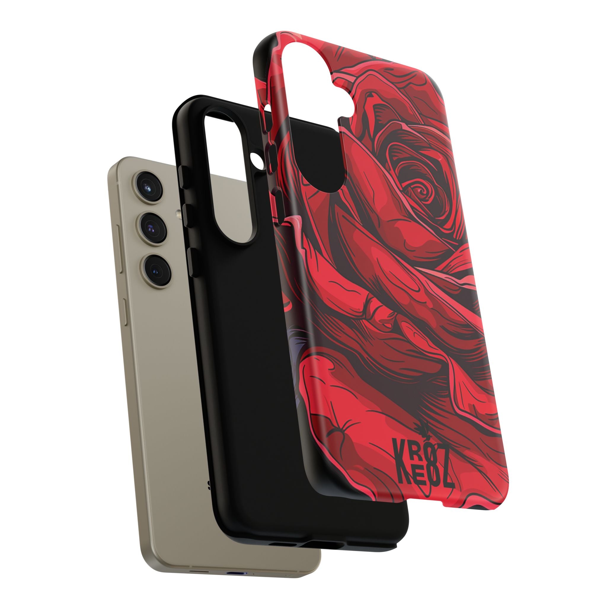 Phone Cases - Red Rose Tough Cases for durable smartphone protection