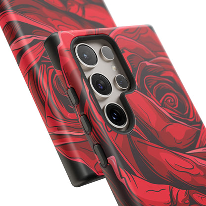 Phone Cases - Red Rose Tough Cases for durable smartphone protection